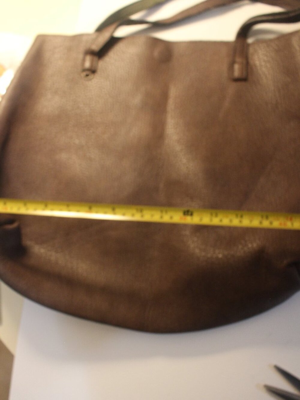 Dark Brown Pebbled Oversized Shoulder Tote